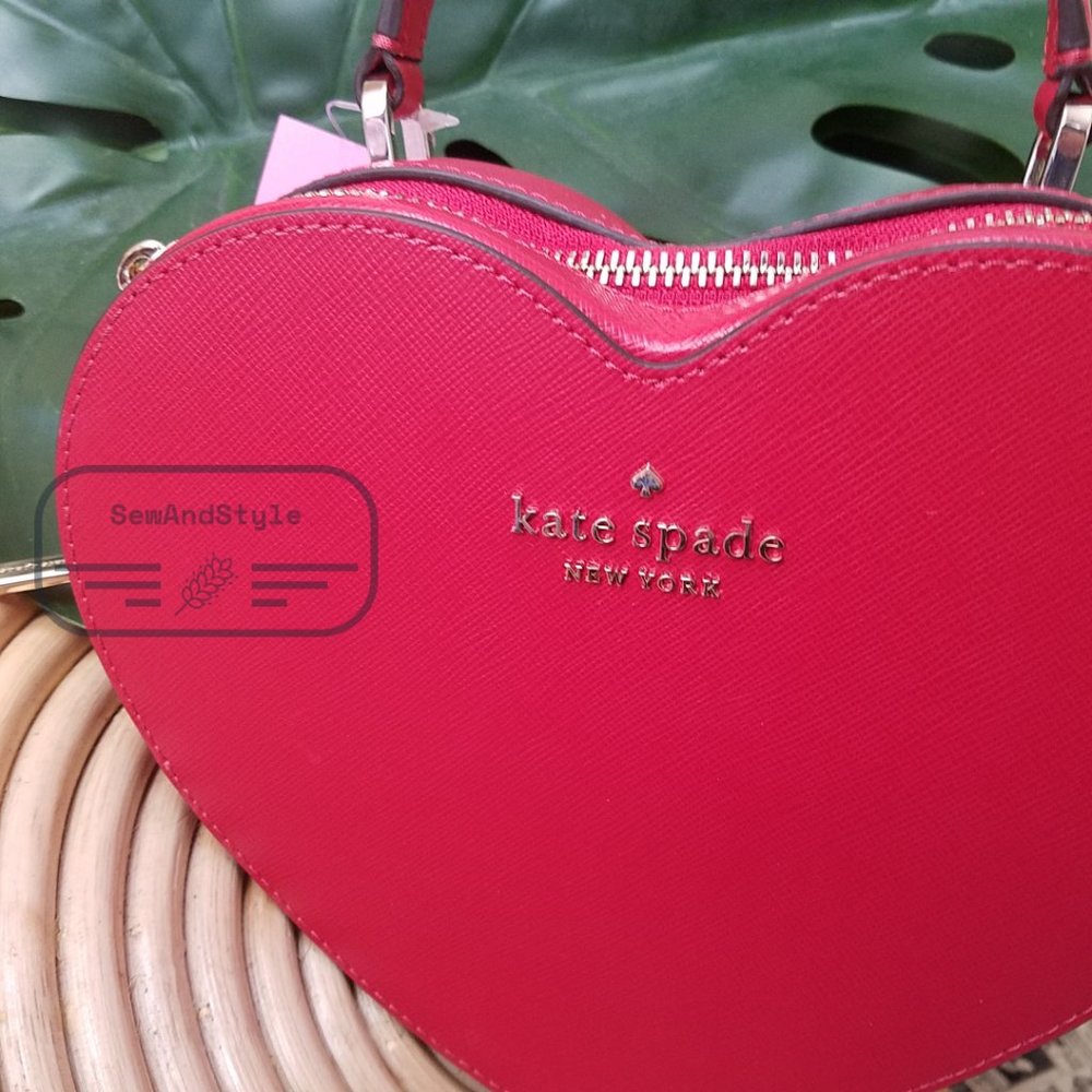 ♥️ Kate Spade NWT New York Crossbody Red Love Shack Heart Purse Valentine - Picture 7 of 16